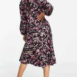 Vero Moda Exclusive Floral Midi Dress With Balloon Sleeve In Floral Print