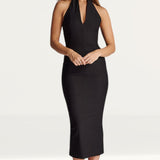 Vesper Shanley Black Midaxi Dress