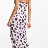 Vila Cami Maxi Dress In Blurred Purple Spot Print
