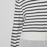 Vila Hybrid Stripe Top And Shirt Look In Navy And White