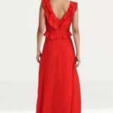 Nobody's Child Red Ruffle Violetta Midi Dress