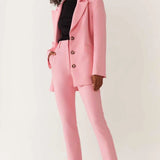 Warehouse Baby Pink Tailored Cinched Waist Blazer