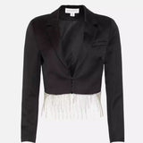 Warehouse Diamante Trim Cropped Blazer