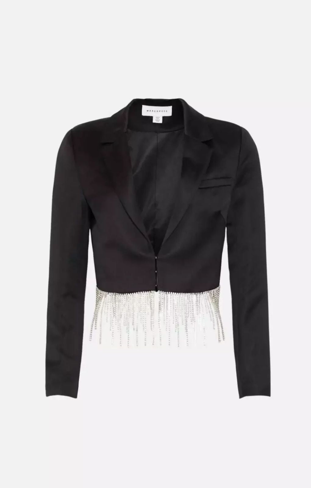 Warehouse Diamante Trim Cropped Blazer