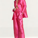 Warehouse Satin Twill Pink Boyfriend Blazer & Trousers