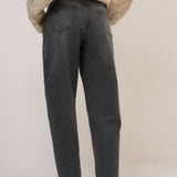 Nobody's Child Washed Black High Rise Putney Barrel Leg Jeans