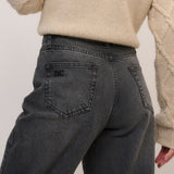 Nobody's Child Washed Black High Rise Putney Barrel Leg Jeans
