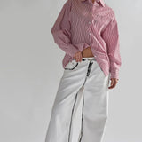 Glamorous White-Black Edges Wide-Leg Jeans