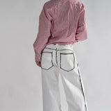 Glamorous White-Black Edges Wide-Leg Jeans