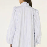 Glamorous White Blue Stripe Bow Mini Dress