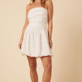 Nobody's Child White Broderie Anglaise Felicity Bubble Hem Mini Dress White