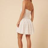 Nobody's Child White Broderie Anglaise Felicity Bubble Hem Mini Dress White