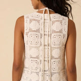 Nobody's Child White Crochet Tie Front Waistcoat