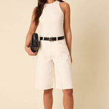 Nobody's Child White Denim A-Line Bermuda Shorts