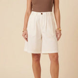Nobody's Child White Denim Ava Bermuda Shorts