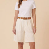 Nobody's Child White Denim Ava Bermuda Shorts