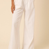 Nobody's Child White Double Pleated Wide Leg Ava Trousers