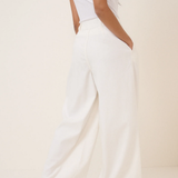 Nobody's Child White Double Pleated Wide Leg Ava Trousers