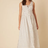 Nobody's Child White Printed Sleeveless Flossie Midi Dress