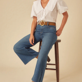 Nobody's Child White Puff Sleeve Birdie Blouse