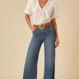 Nobody's Child White Puff Sleeve Birdie Blouse