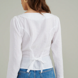 Nobody's Child White Seersucker Button Down Blouse