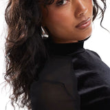 YAS Velvet Mini Dress in Black – dresses by YAS, available to rent from Hirestreet