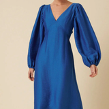 Nobody's Child Blue Zendaya Bow Back Midi Dress