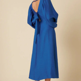 Nobody's Child Blue Zendaya Bow Back Midi Dress
