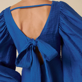 Nobody's Child Blue Zendaya Bow Back Midi Dress