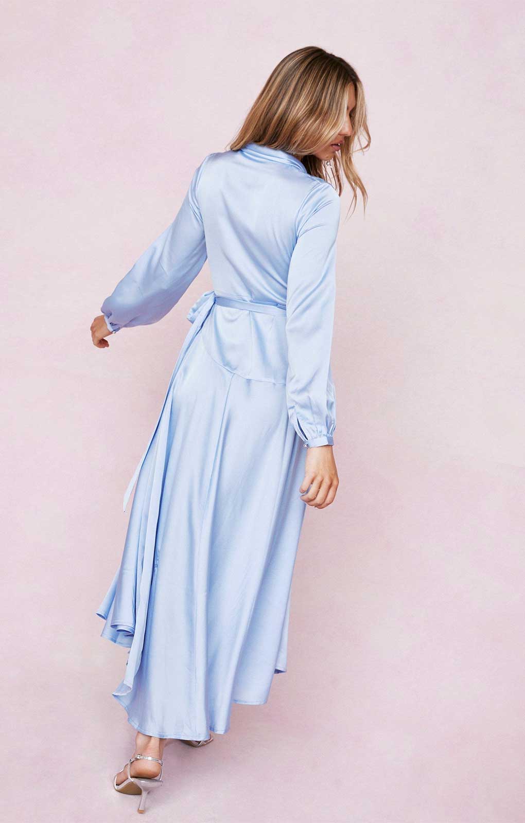 Nasty Gal Blue Wrap Midi Dress product image