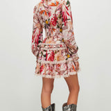 AllSaints Zora Leondra V-Neck Ruffled Mini Dress
