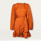 Amy Lynn Kravitz Puff Sleeve Wrap Dress