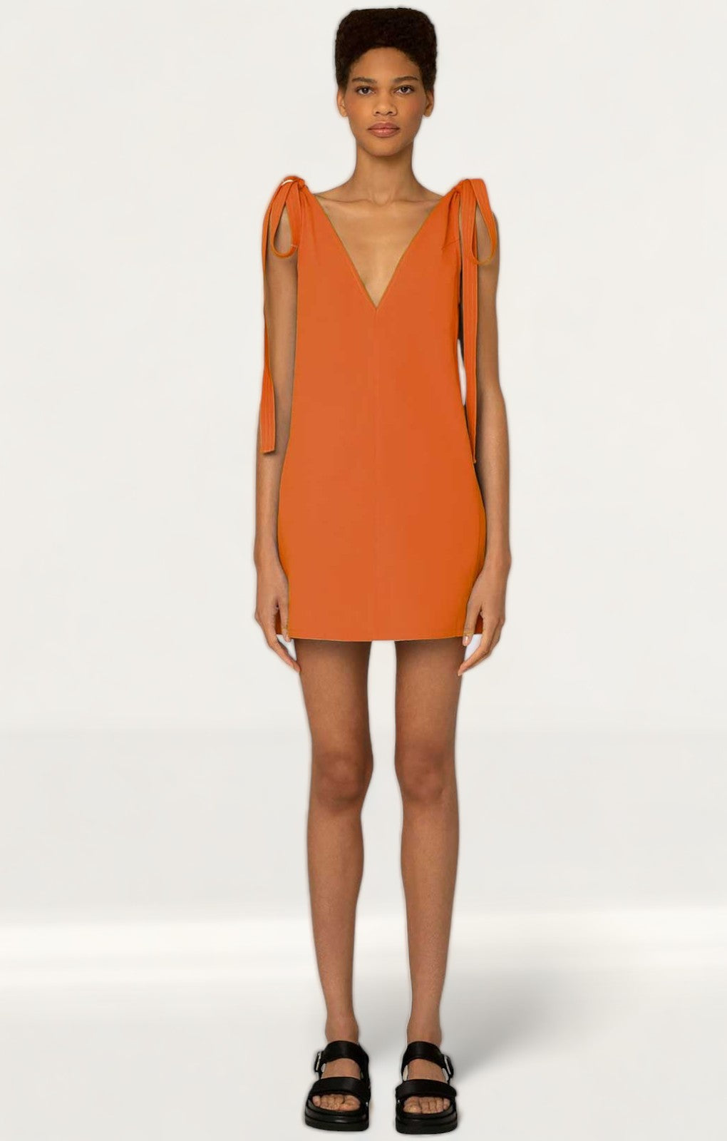Amy Lynn Orange Jagger Bow Tie Dress