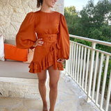 Amy Lynn Kravitz Puff Sleeve Wrap Dress