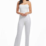 Dress The Population Andy White Sequin Jumpsuit product image