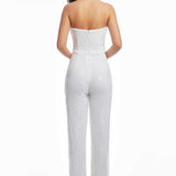 Dress The Population Andy White Sequin Jumpsuit product image