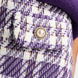 Asos Design Boucle Mini Skirt With Button Detail In Lilac Check – skirts by ASOS DESIGN, available to rent from Hirestreet
