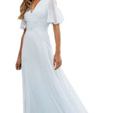 ASOS DESIGN BRIDESMAID Flutter Sleeve Maxi Dress With Pleated Waist – dresses by ASOS DESIGN, available to rent from Hirestreet