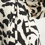 Asos Design Collared Wrap Midi Dress In Mono Abstract Print