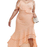 ASOS DESIGN Curve Asymmetric Ruffle Maxi Dress