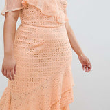 ASOS DESIGN Curve Asymmetric Ruffle Maxi Dress