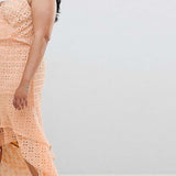 ASOS DESIGN Curve Asymmetric Ruffle Maxi Dress