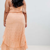 ASOS DESIGN Curve Asymmetric Ruffle Maxi Dress