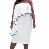 ASOS DESIGN Curve Contrast Ruffle Bandeau Dress