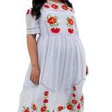 ASOS DESIGN Curve Embroidered Smock Midi Dress