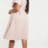 ASOS DESIGN Curve Fallen Shoulder Prom Dress