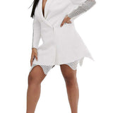 ASOS DESIGN Curve Lace Insert Cut-Out Tux Mini Dress