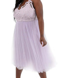 ASOS DESIGN Curve Premium Lace Top Tulle Dress