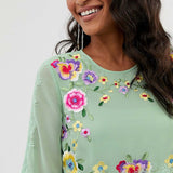 ASOS DESIGN Double Layer Embroidered Midi Dress